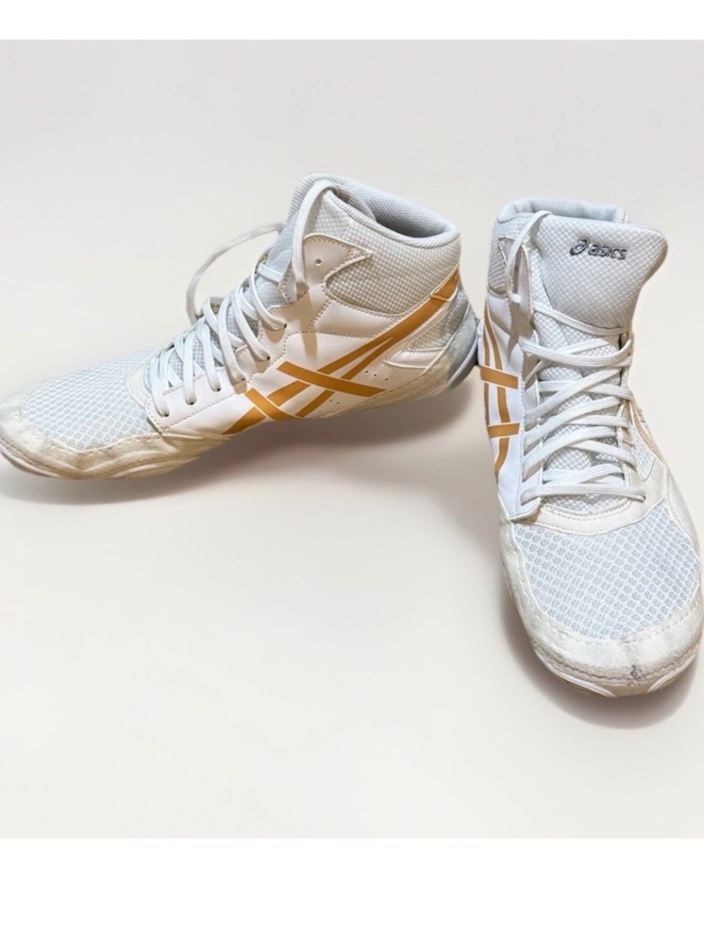 ASICS Snapdown Wrestling Shoes White Gold Men’s Size 13